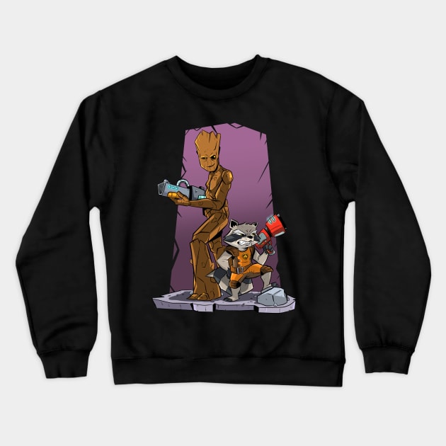 Rocket and Groot Crewneck Sweatshirt by Jetnder